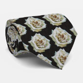 Cravate Rose impressionniste isolé sur noir (Roulé)