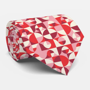 Cravate Rose Joyeux Rose Clair et Rouge Juteux Rétro Mod