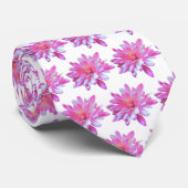 Cravate Rose marguerite rose motif (Roulé)