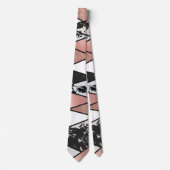 Cravate Rose moderne Gold Black Parties scintillant Marbre (Devant)