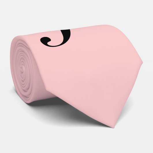 Cravate rose monogramme (Roulé)