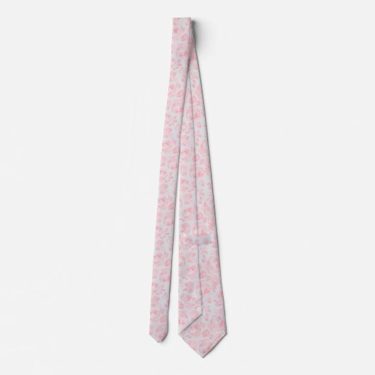 Cravate Rose Motif rose et gris (Dos)