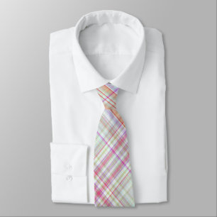 Cravate Rose 'n vert Plaid géométrique
