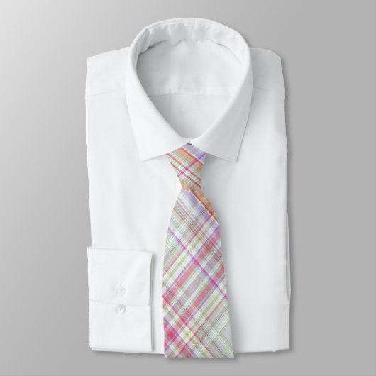 Cravate Rose 'n vert Plaid géométrique (Attaché)