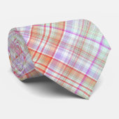 Cravate Rose 'n vert Plaid géométrique (Roulé)