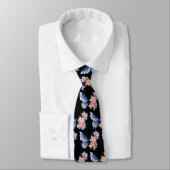 Cravate Rose noir bleu rose or  papillon Motif (Attaché)