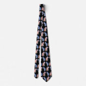 Cravate Rose noir bleu rose or  papillon Motif (Dos)