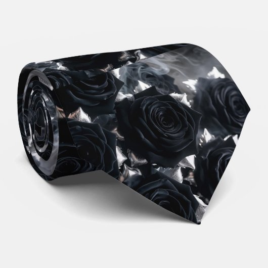 Cravate Rose noire (Roulé)