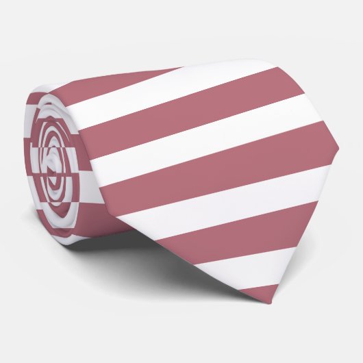 Cravate Rose Or Blanc Simple Horizontal Striped (Roulé)