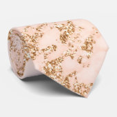 Cravate Rose or parties scintillant marbre abstrait (Roulé)