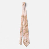Cravate Rose or parties scintillant marbre abstrait (Dos)