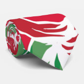 Cravate Rose Pays rouge vert vintage floral (Roulé)