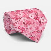 Cravate rose pour mariages tropicaux (Roulé)