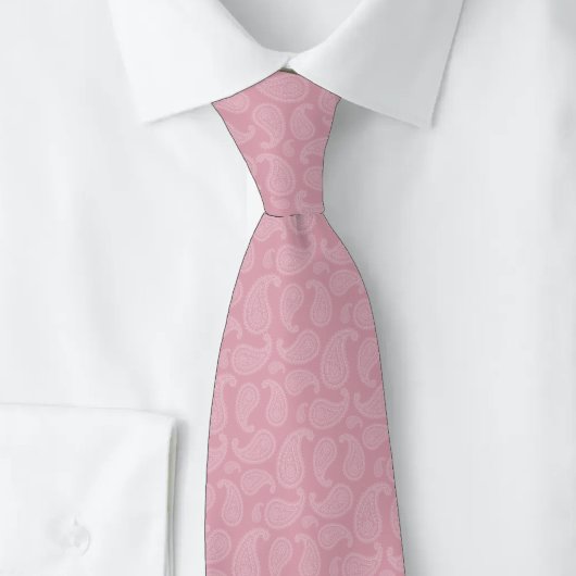 Cravate Rose Poussiéreux Paisley