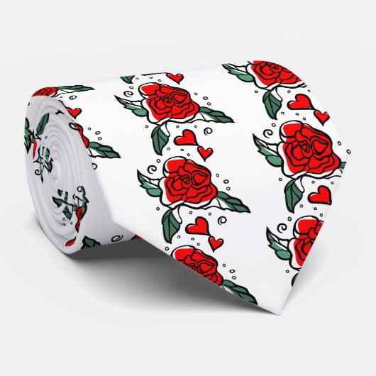 Cravate Rose Red Valentine (Roulé)