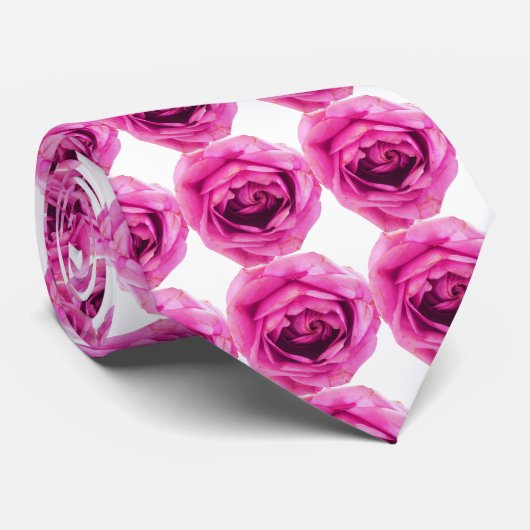 Cravate Rose rose (Roulé)