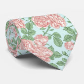 Cravate Rose rose Jardin Bouquet Motif (Roulé)