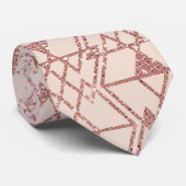 Cravate Rose Rose Parties scintillant or Triangle Tribal G (Roulé)