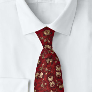 Cravate Rose rouge à écaille riche