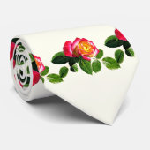 Cravate Rose rouge avec centre jaune doré (Roulé)
