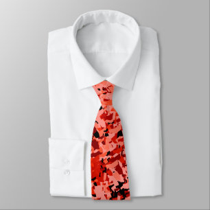 Cravate Rose Rouge Mélangé Avec Design Motif Abstrait Noir