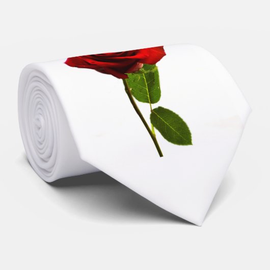 Cravate "Rose rouge simple " (Roulé)