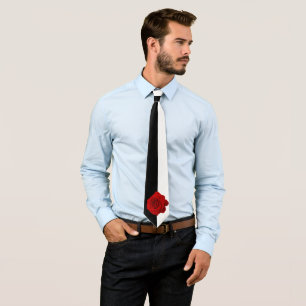 Cravate Rose rouge sur à doses égales noir et blanc