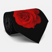 Cravate Rose rouge sur le noir (Roulé)