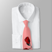 Cravate Rose rouge sur le rouge (Attaché)