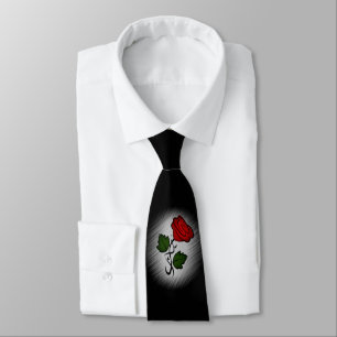 Cravate Rose rouge sur noir