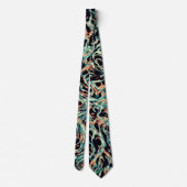 Cravate Rose saumon et vert turquoise (Dos)