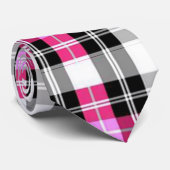 Cravate rose simple de plaid (Roulé)