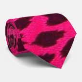 Cravate rose simple d'empreinte de léopard - gros (Roulé)