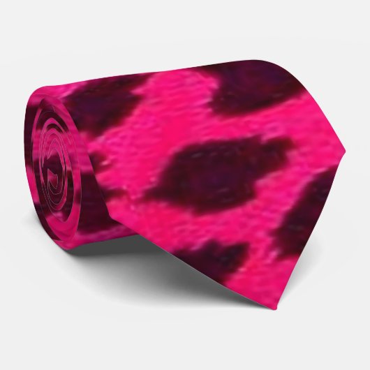 Cravate rose simple d'empreinte de léopard - gros (Roulé)