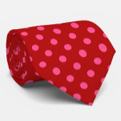 Cravate Rose sur rouge Pois Motif design