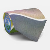 Cravate Rose, vert, bleu et blanc Abstrait (Roulé)