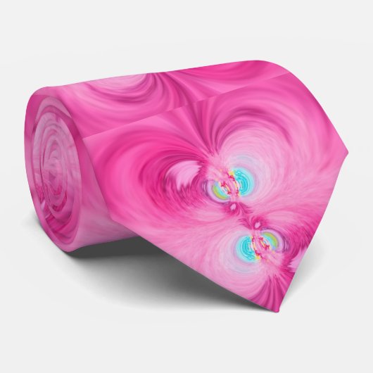 Cravate rose vif Abstraite (Roulé)