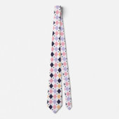 Cravate Rose violet diamant avec araignée (Devant)