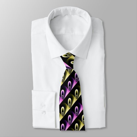 Cravate Rose violet jaune or vert COOL moderne Motif (Attaché)