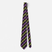 Cravate Rose violet jaune or vert COOL moderne Motif (Devant)