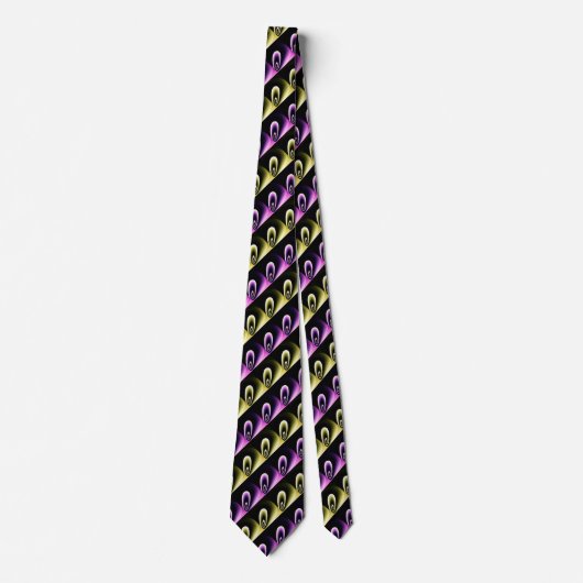 Cravate Rose violet jaune or vert COOL moderne Motif (Devant)