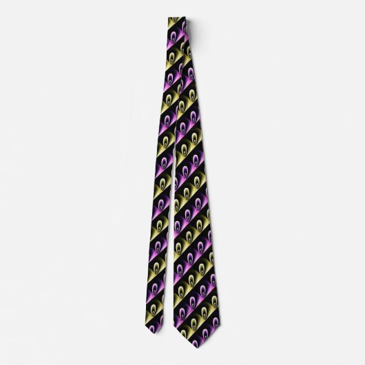 Cravate Rose violet jaune or vert COOL moderne Motif (Dos)