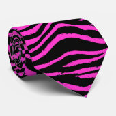 Cravate rose Zebra (Roulé)