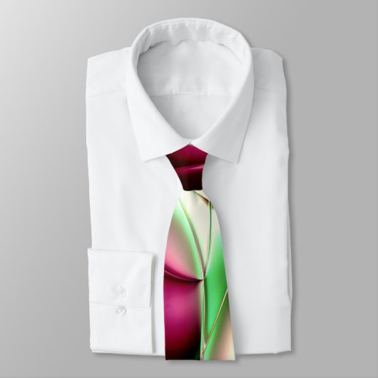 Cravate Rosée à verte dans des lignes comme des escargots, (Attaché)