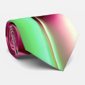 Cravate Rosée à verte dans des lignes comme des escargots, (Roulé)