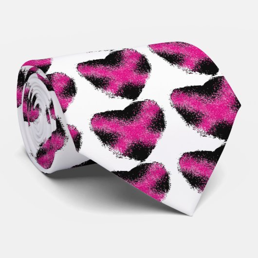 Cravate Rosée choquante sur la parties scintillant noire p (Roulé)
