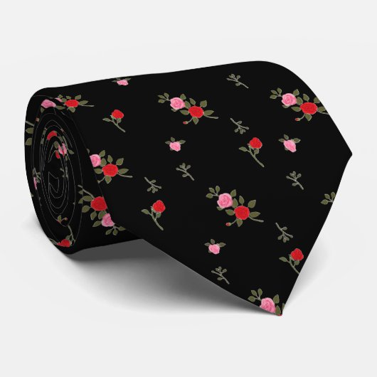 Cravate Roses (Roulé)
