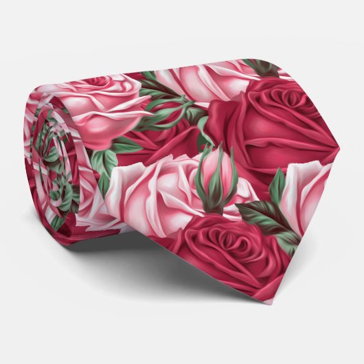 Cravate Roses (Roulé)
