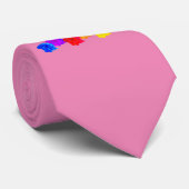 Cravate Roses arc-en-ciel (Roulé)