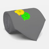 Cravate Roses arc-en-ciel gris profond (Roulé)